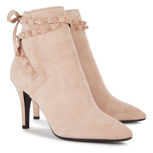 Valentino Gravani Rockstud Suede Booties - Picture 2 of 16